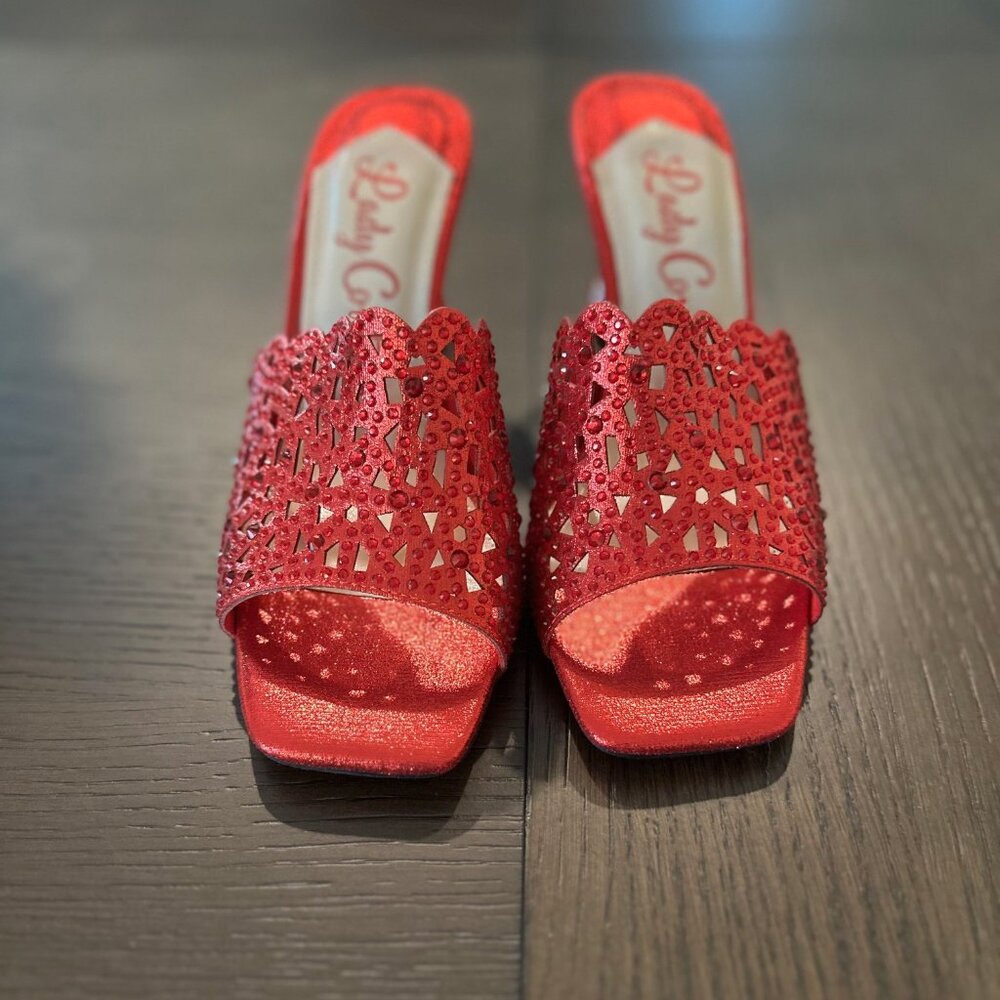 BRAND NEW Lady Couture Sparkling Red 3” Heels